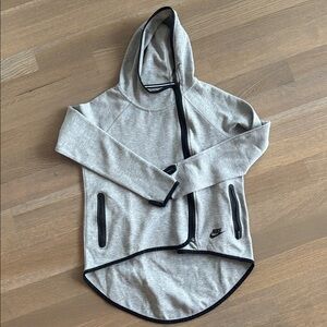 Nike Tech Fleece Heather Gray Asymmetrical Zip Hoodie